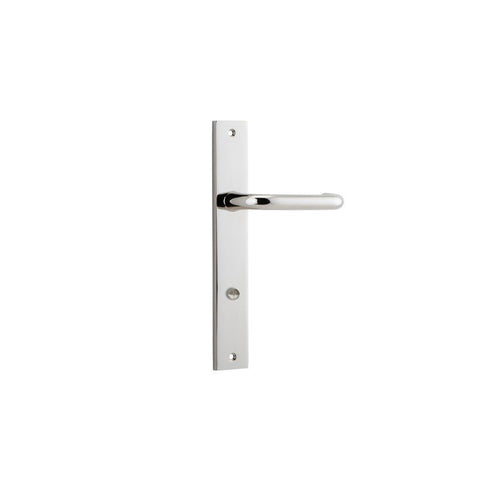 IVER Oslo Lever Door Handle On Rectangular Backplate | Privacy Lever Set Only | 9 Finishes - Polished Nickel