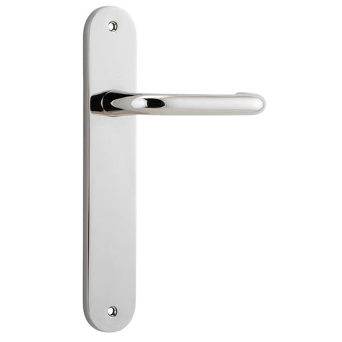 Iver Oslo Lever Door Handle On Oval Backplate - primehardware