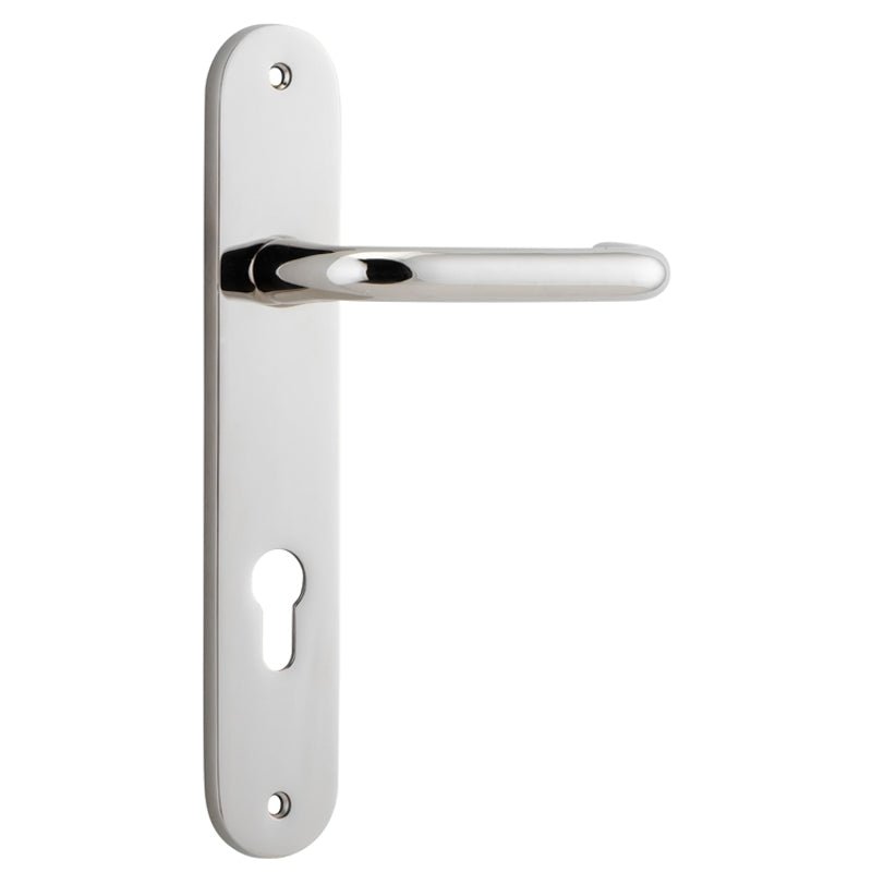 Iver Oslo Lever Door Handle On Oval Backplate - primehardware