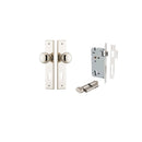IVER Cambridge Door Knob On Chamfered Backplate | Entrance Kit (Key/Thumb) | 9 Finishes - Polished Nickel