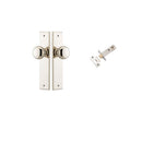 IVER Cambridge Door Knob On Chamfered Backplate | Passage Kit | 9 Finishes - Polished Nickel