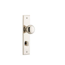 IVER Cambridge Door Knob On Chamfered Backplate | Privacy Lever Set Only | 9 Finishes - Polished Nickel