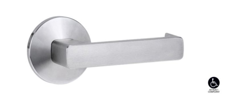 Lockwood 1360 Series 76 Lever on Round Rose Full Set Satin Chrome 1360/1361/76SC - primehardware