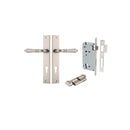 IVER Sarlat Lever Door Handle On Rectangular Backplate | Entrance Kit (Key/Thumb) | 10 Finishes - Satin Nickel