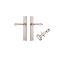 IVER Sarlat Lever Door Handle On Rectangular Backplate | Passage Kit | 10 Finishes - Satin Nickel