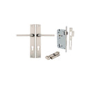 IVER Baltimore Door Lever Handle On Rectangular Backplate | Entrance Kit (Key/Thumb) | 7 Finishes - Satin Nickel