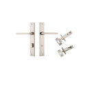 IVER Baltimore Door Lever Handle On Rectangular Backplate | Separate Privacy Kit | 7 Finishes - Satin Nickel