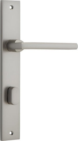 IVER Baltimore Door Lever Handle On Rectangular Backplate | Privacy- Lever Only | 7 Finishes - Satin Nickel