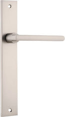 IVER Baltimore Door Lever Handle On Rectangular Backplate | Passage- Lever Only | 7 Finishes - Satin Nickel