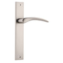 IVER Oxford Door Lever Handle On Rectangular Backplate | Passage Lever Set Only | 4 Finishes - Satin Nickel