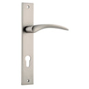 IVER Oxford Door Lever Handle On Rectangular Backplate | Entrance Lever Set Only | 4 Finishes - Satin Nickel
