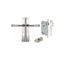 IVER Verona Door Lever Handle On Rectangular Backplate | Entrance Kit (Key/Key) | 9 Finishes - Satin Nickel