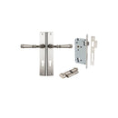 IVER Verona Door Lever Handle On Rectangular Backplate | Entrance Kit (Key/Thumb) | 9 Finishes - Satin Nickel