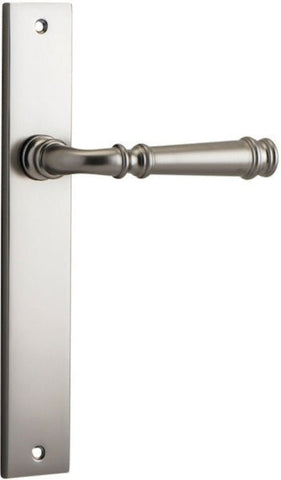 IVER Verona Door Lever Handle On Rectangular Backplate | Passage Lever Set Only | 9 Finishes - Satin Nickel