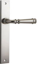 IVER Verona Door Lever Handle On Rectangular Backplate | Passage Lever Set Only | 9 Finishes - Satin Nickel