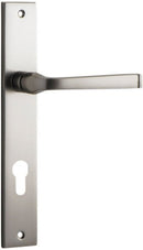 IVER Annecy Door Lever Handle On Rectangular Backplate | Entrance Lever Set Only | 9 Finishes - Satin Nickel
