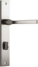IVER Annecy Door Lever Handle On Rectangular Backplate | Privacy Lever Set Only | 9 Finishes - Satin Nickel