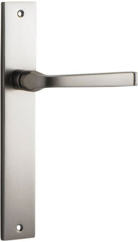 IVER Annecy Door Lever Handle On Rectangular Backplate | Passage Lever Set Only | 9 Finishes - Satin Nickel