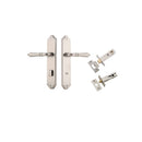 IVER Sarlat Lever Door Handle On Shouldered Backplate | Separate Privacy Kit | 10 Finishes - Satin Nickel