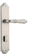 IVER Sarlat Lever Door Handle On Shouldered Backplate | Privacy Lever Set Only | 10 Finishes - Satin Nickel