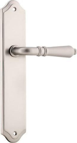 IVER Sarlat Lever Door Handle On Shouldered Backplate | Passage Lever Set Only | 10 Finishes - Satin Nickel