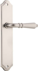 IVER Sarlat Lever Door Handle On Shouldered Backplate | Passage Lever Set Only | 10 Finishes - Satin Nickel