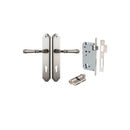 IVER Verona Door Lever Handle On Shouldered Backplate | Entrance Kit (Key/Key) | 9 Finishes - Satin Nickel