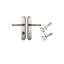 IVER Verona Door Lever Handle On Shouldered Backplate | Separate Privacy Kit | 9 Finishes - Satin Nickel