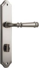 IVER Verona Door Lever Handle On Shouldered Backplate | Privacy Lever Set Only | 9 Finishes - Satin Nickel