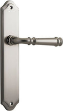 IVER Verona Door Lever Handle On Shouldered Backplate | Passage Lever Set Only | 9 Finishes - Satin Nickel