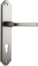IVER Annecy Door Lever Handle On Shouldered Backplate | Entrance Lever Set Only | 9 Finishes - Satin Nickel