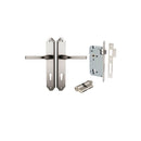 IVER Annecy Door Lever Handle On Shouldered Backplate | Entrance Kit (Key/Key) | 9 Finishes - Satin Nickel