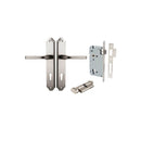 IVER Annecy Door Lever Handle On Shouldered Backplate | Entrance Kit (Key/Thumb) | 9 Finishes - Satin Nickel