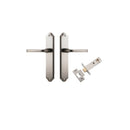 IVER Annecy Door Lever Handle On Shouldered Backplate | Passage Kit | 9 Finishes - Satin Nickel