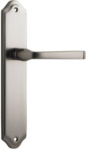 IVER Annecy Door Lever Handle On Shouldered Backplate | Passage Lever Set Only | 9 Finishes - Satin Nickel