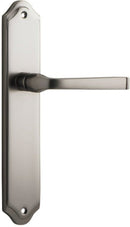IVER Annecy Door Lever Handle On Shouldered Backplate | Passage Lever Set Only | 9 Finishes - Satin Nickel