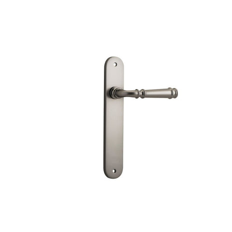 Iver Verona Solid Brass Door Lever on Oval Backplate | Passage Lever Set Only | 9 Finishes - Satin Nickel