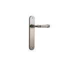 Iver Verona Solid Brass Door Lever on Oval Backplate | Passage Lever Set Only | 9 Finishes - Satin Nickel