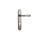 Iver Verona Solid Brass Door Lever on Oval Backplate | Entrance Lever Set Only | 9 Finishes - Satin Nickel