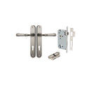 Iver Verona Solid Brass Door Lever on Oval Backplate | Entrance Kit (Key/Key) | 9 Finishes - Satin Nickel