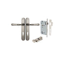Iver Verona Solid Brass Door Lever on Oval Backplate | Entrance Kit (Key/Thumb) | 9 Finishes - Satin Nickel