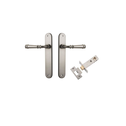 Iver Verona Solid Brass Door Lever on Oval Backplate | Passage Kit | 9 Finishes - Satin Nickel