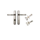 Iver Verona Solid Brass Door Lever on Oval Backplate | Separate Privacy Kit | 9 Finishes - Satin Nickel