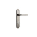 Iver Annecy Solid Brass Door Lever on Oval Backplate | Entrance Lever Set Only | 9 Finishes - Satin Nickel