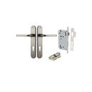 Iver Annecy Solid Brass Door Lever on Oval Backplate | Entrance Kit (Key/Key) | 9 Finishes - Satin Nickel