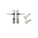 Iver Annecy Solid Brass Door Lever on Oval Backplate | Separate Privacy Kit | 9 Finishes - Satin Nickel