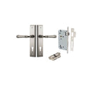 IVER Verona Door Lever Handle On Stepped Backplate | Entrance Kit (Key/Key) | 9 Finishes - Satin Nickel