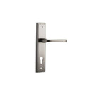 IVER Annecy Door Lever Handle On Stepped Backplate | Entrance Lever Set Only | 9 Finishes - Satin Nickel