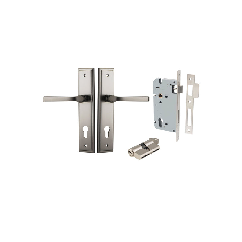 IVER ANNECY DOOR LEVER HANDLE ON STEPPED BACKPLATE - CUSTOMISE TO YOUR NEEDS