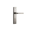 IVER Annecy Door Lever Handle On Stepped Backplate | Privacy Lever Set Only | 9 Finishes - Satin Nickel